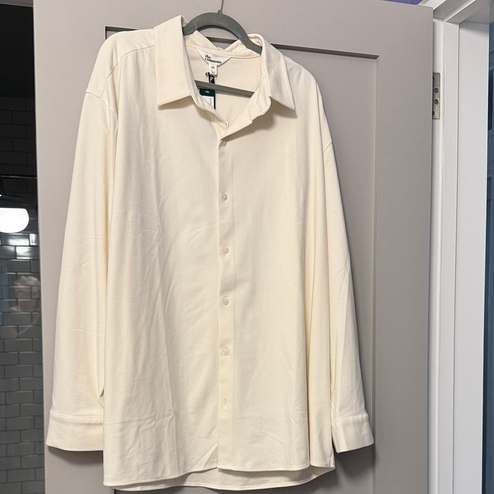 The Commons Stretch Corduroy Shirt in Ecru